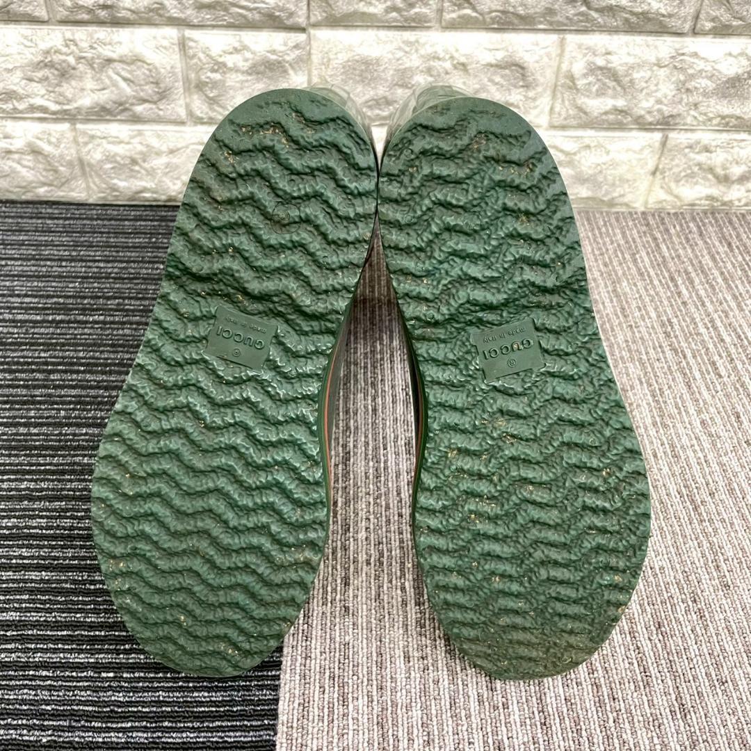 GUCCI グッチ レインブーツ GG シェリーライン グリーン