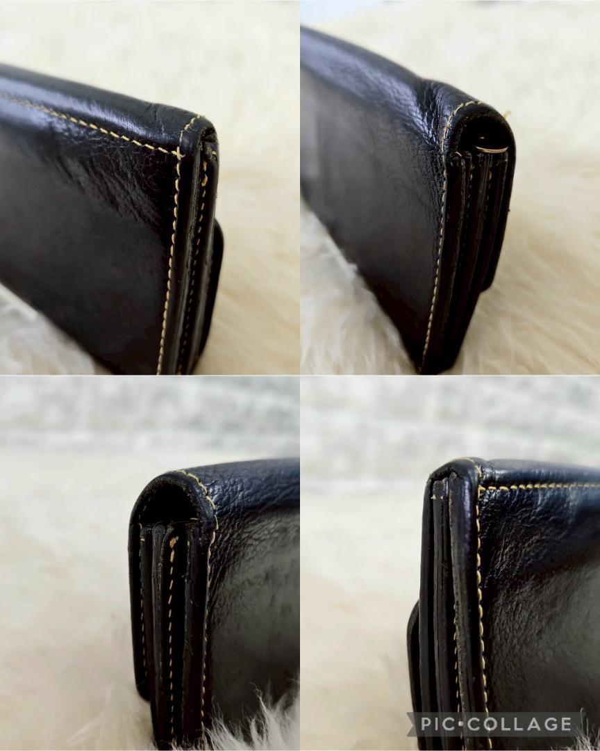 IL BISONTE　イルビゾンテ　レザー　長(zhǎng)財(cái)布　ブラック　ロゴ