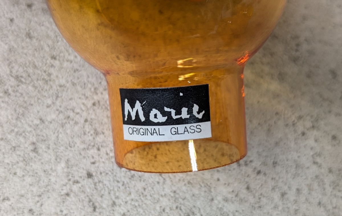 ff804■【現状品・用途不明】 ガラスパーツ*オブジェ*インテリア*球体*オレンジ*ミッドセンチュリー*ヴィンテージ*/80の画像7