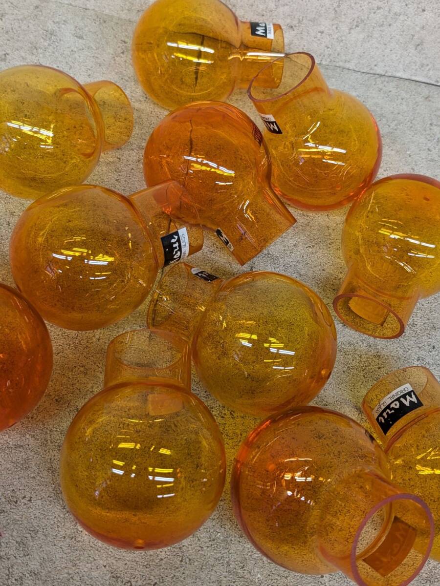ff804■【現状品・用途不明】 ガラスパーツ*オブジェ*インテリア*球体*オレンジ*ミッドセンチュリー*ヴィンテージ*/80の画像9