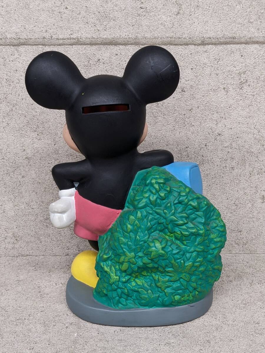 ff779■Disney/ディズニー ミッキーマウス 貯金箱 コインバンク ソフビ 當(dāng)時(shí)物/60