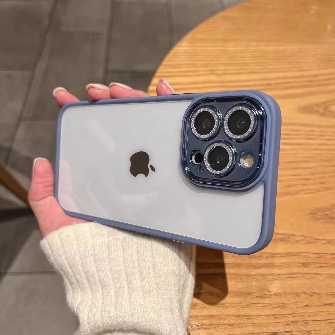 iphone13ケース カーバー レンズ保護付き　透明　お洒落　韓国　軽量 ケース 耐衝撃 高品質 紫352