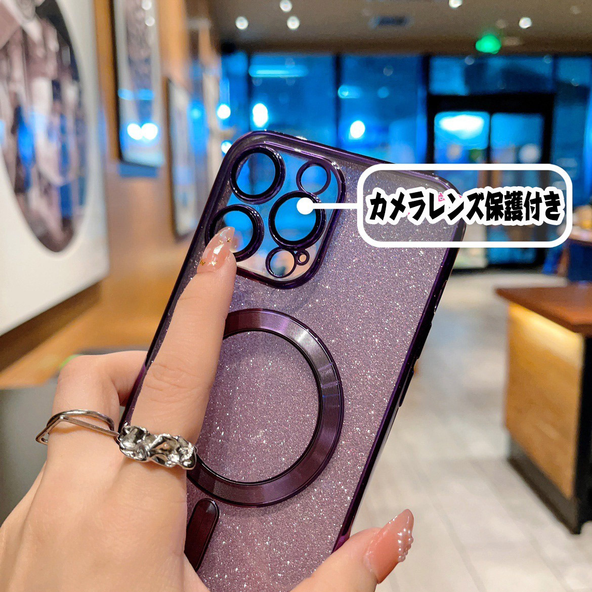 iphone13ケース TPU お洒落 軽量 ケース 耐衝撃　無線　磁気 ワイヤレス充電 ブラック 
