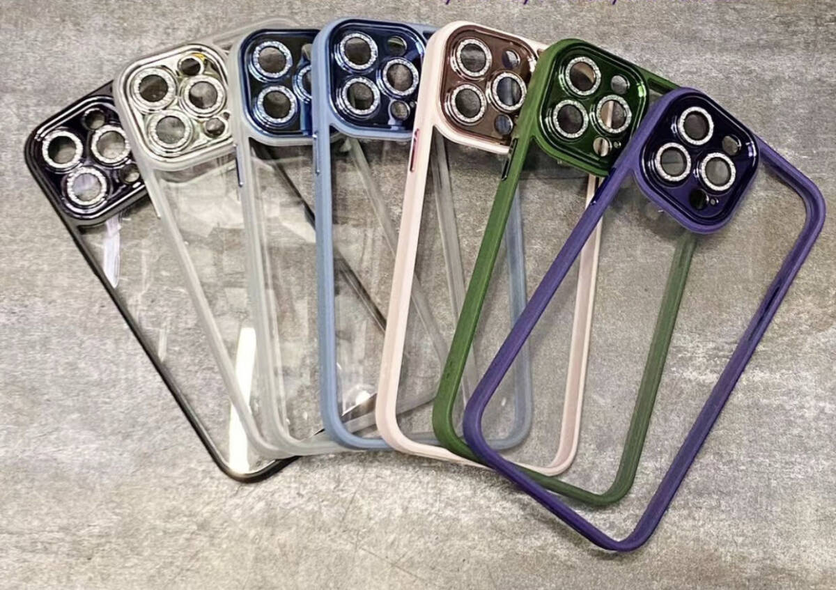 iphone15plusケース カーバー レンズ保護付き　透明　お洒落　韓国　軽い ケース 耐衝撃 高品質 紫125