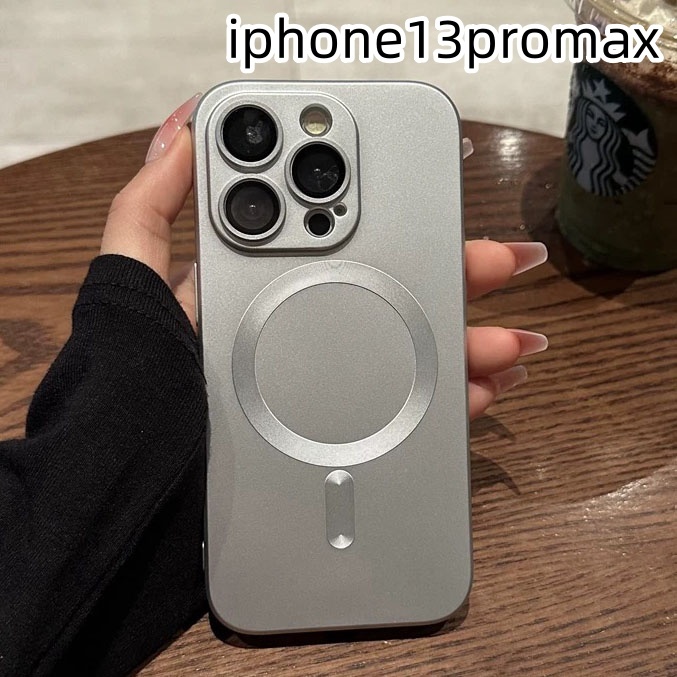 iphone13promaxケース カーバー スタンド付き　透明　お洒落　韓国　軽量 ケース 耐衝撃 高品質　シルバーQ