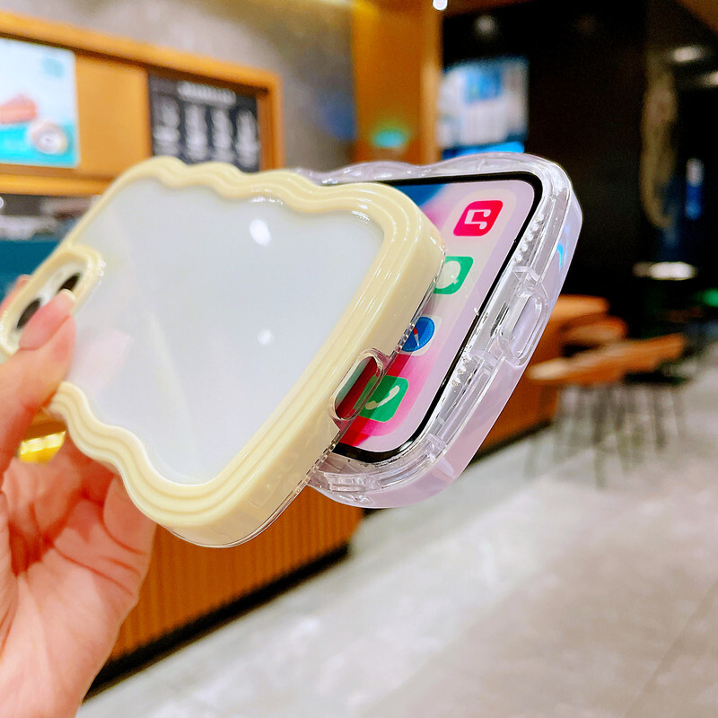 iphone15ケース カーバー TPU 可愛い　波型　　お洒落　軽い ケース 耐衝撃高品質ホワイト14