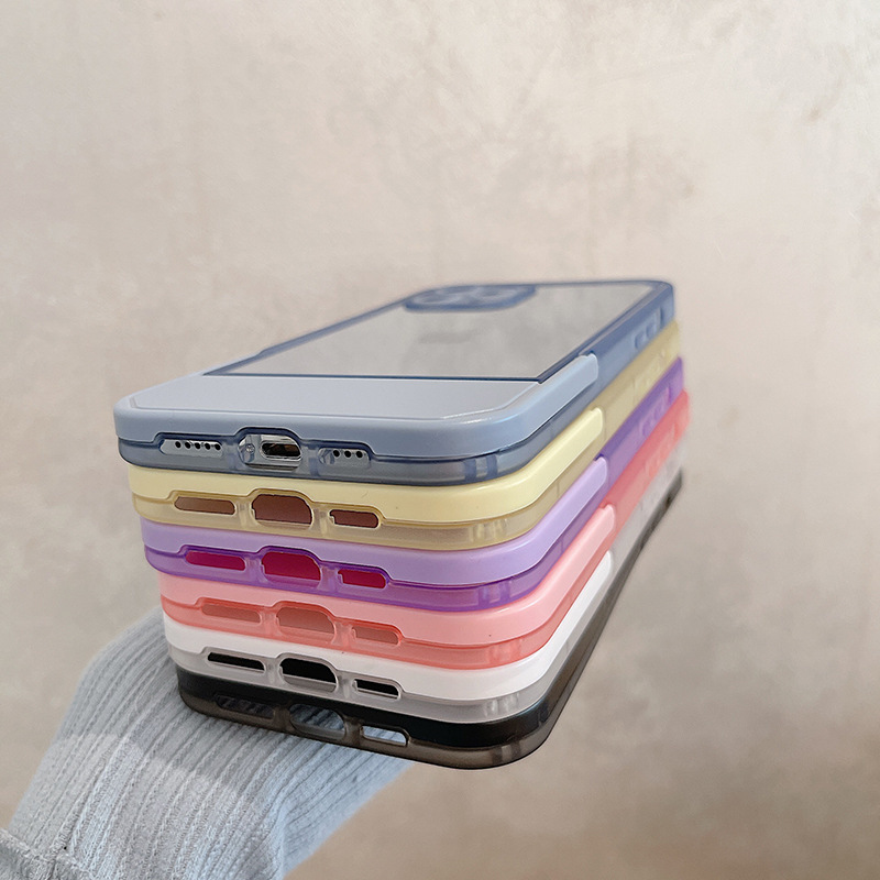 iphone14promaxケース カーバー スタンド付き　半透明　お洒落　韓国　軽量 ケース 耐衝撃 高品質 ブラック170