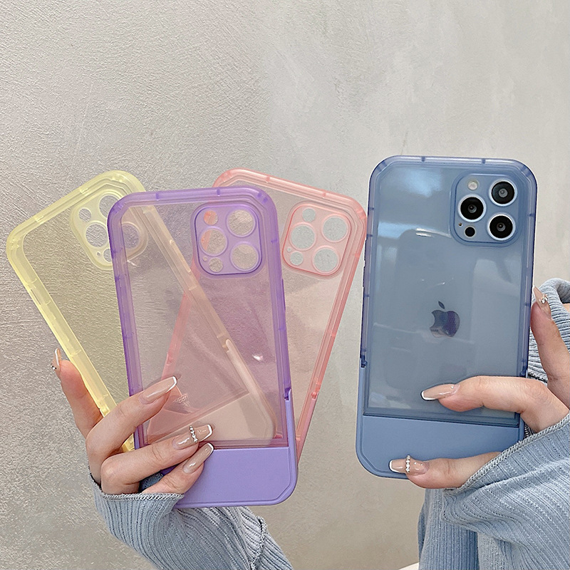 iphone14promaxケース カーバー スタンド付き　半透明　お洒落　韓国　軽量 ケース 耐衝撃 高品質 ブラック170