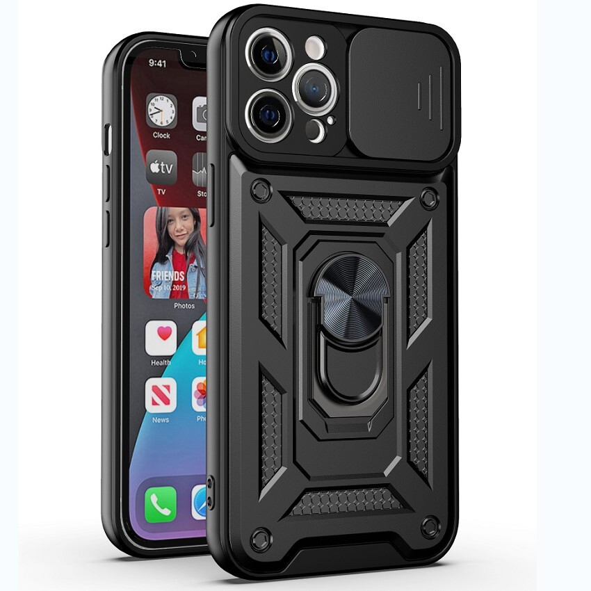 iphone13promaxケース カーバー TPU 可愛い　お洒落　韓国　　リング　ブラック　カメラ保護　軽量 ケース 耐衝撃405
