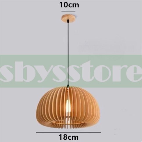 レストラン シャンデリア 天然木制 侘寂風(fēng) 寢室ライト 和風(fēng) 南瓜ランプ バーカウンター インフルエンサー向けライト 三色調(diào)整可能 18c