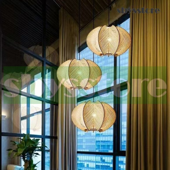 【木制ペンダントライト｜日式侘び寂びデザイン × 麻縄シェード】民宿?茶室?ベッドルーム?書斎に最適｜ナチュラル和モダン吊り下げ照明