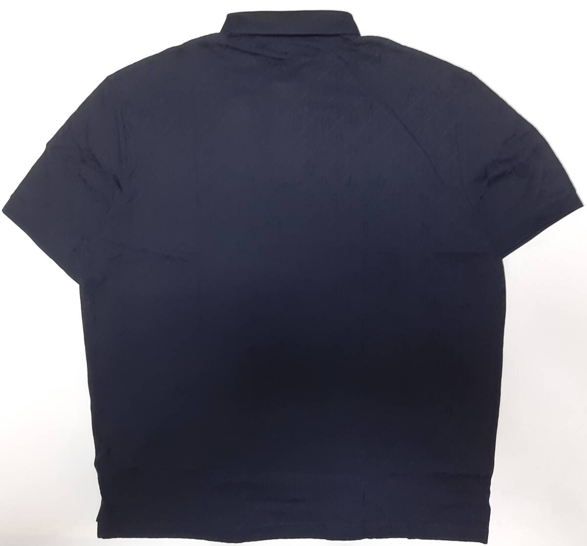 [新品] ARMANI EXCHANGE　ジャガードニットの総ロゴ入り【メンズ?ポロシャツ】◆2025年春夏モデル　サイズ：XL(52～54相當(dāng))　◆色：紺