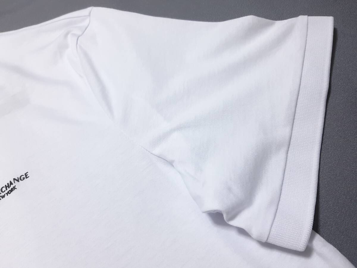 [新品] ARMANI EXCHANGE　定番デザインのワンポイントロゴ入り【メンズ?ポロシャツ】◆2023年春夏モデル　サイズ：L(50相當(dāng))　◆色：白