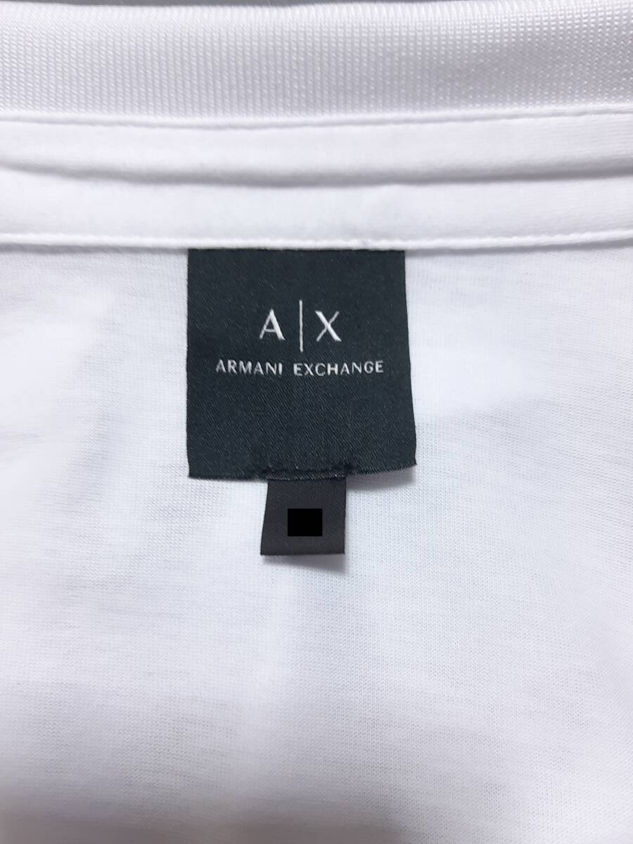 [新品] ARMANI EXCHANGE　定番デザインのワンポイントロゴ入り【メンズ?ポロシャツ】◆2023年春夏モデル　サイズ：L(50相當(dāng))　◆色：白