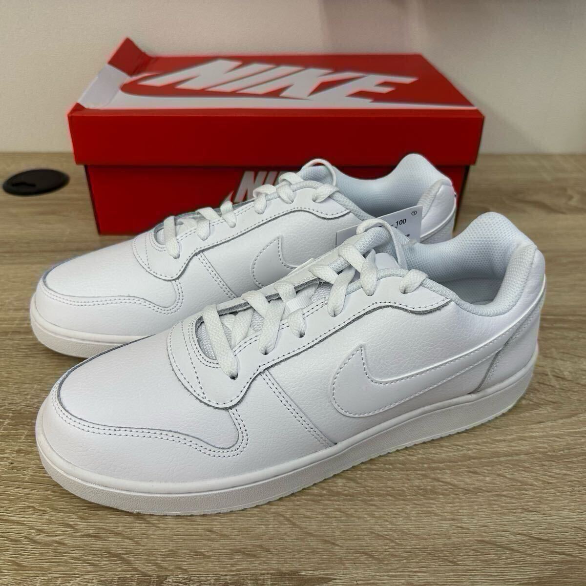 28.5cm 新品 NIKE ナイキ EBERNON LOW エバノン ロー 白 ホワイト スニーカー シューズ カジュアル ローカット AQ1775-100