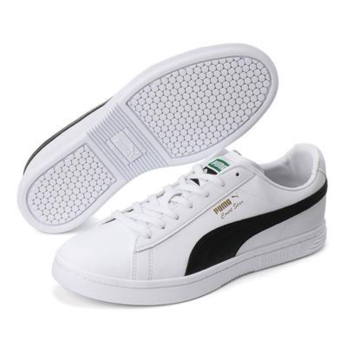 28.5cm 新品 PUMA Court Star SL プーマ コート スター スニーカー シューズ 白 黒 ホワイト ブラック シンプル オールシーズン 384676-01