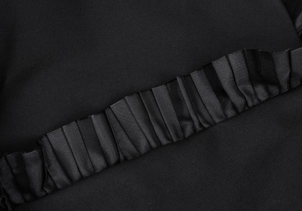 コムデギャルソンCOMME des GARCONS ウールギャバプリーツフリル挾み込みコクーンスカート 黒S