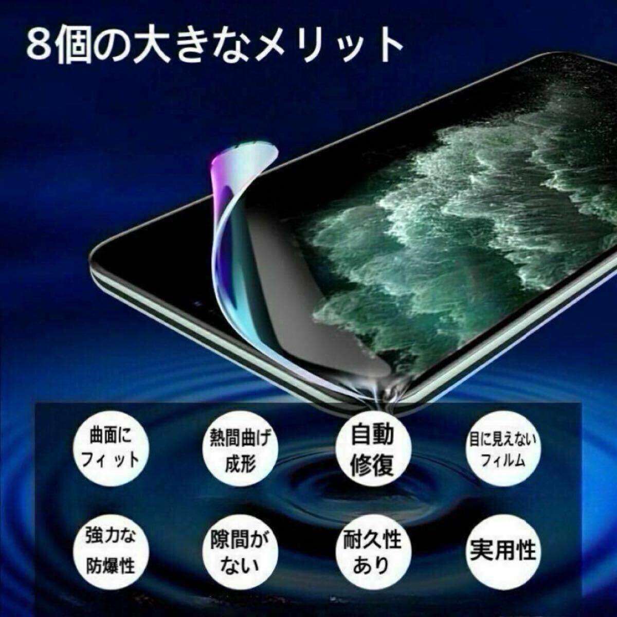 iPhone15 ブルーライトカットフィルム ハイドロゲル膜フィルム 極薄 完全接着 液晶保護フィルム ブルーライトカット 自動修復 iPhone