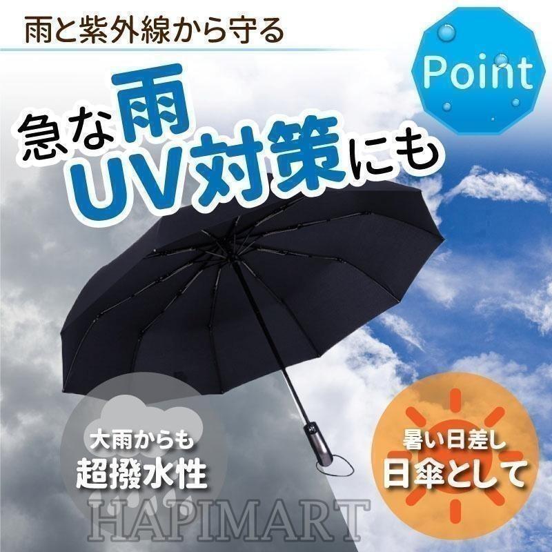 紺色 折りたたみ傘 丈夫yr 大きい メンズ ワンタッチ 自動開閉軽量 コンパクト_画像6