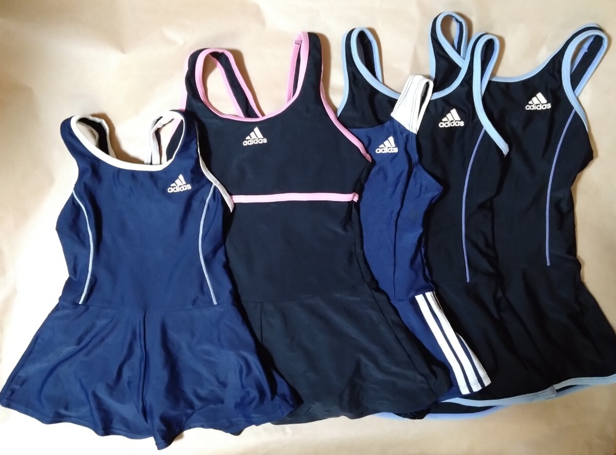 【コスプレ衣裝】adidas ネイビー水著10枚セット?ワンピース水著?キュロット?スカートタイプ水著☆120?140サイズ★