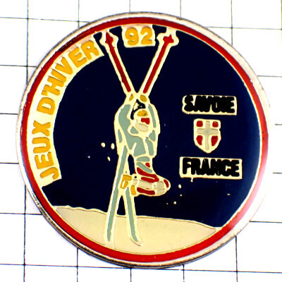 ピンバッジ?スキーヤー五輪アルベールビル冬季オリンピック大會(huì)ビンテージ中古品◆フランス限定ピンズ◆レアなヴィンテージものピンバッチ