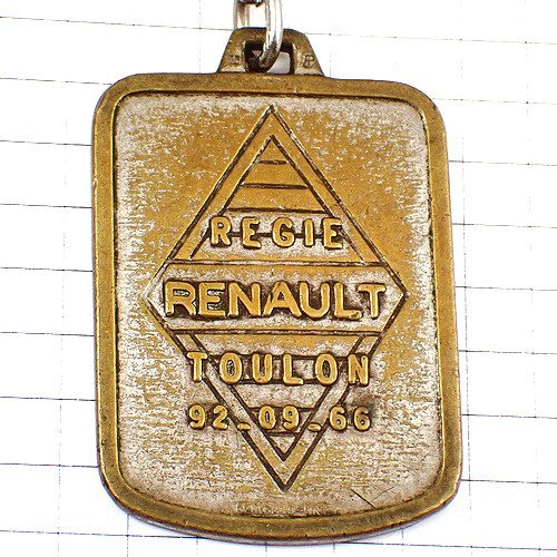 キーホルダー?ルノー車ロゴ菱形エンブレム十字 RENAULT FRANCE◆フランス限定ポルトクレ◆レアなヴィンテージものアンティーク
