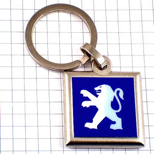 キーホルダー?プジョー青色ライオン車 PEUGEOT FRANCE◆フランス限定ポルトクレ◆レアなヴィンテージものアンティーク