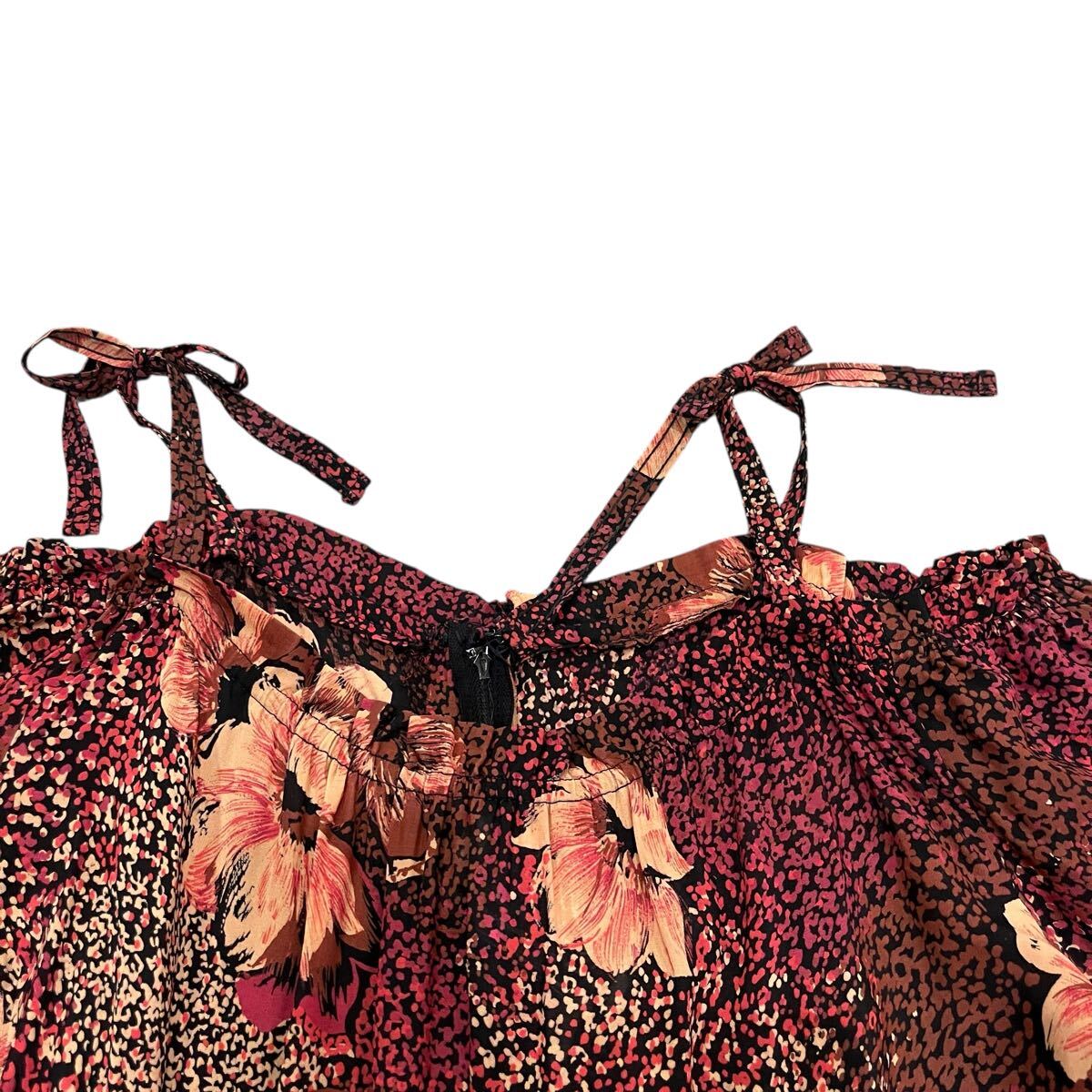 ビンテージ　70’s 花柄　レーヨン　ワンピース　オフショルダー　花柄　Saks fifth avenue 70年代　古着　_画像4