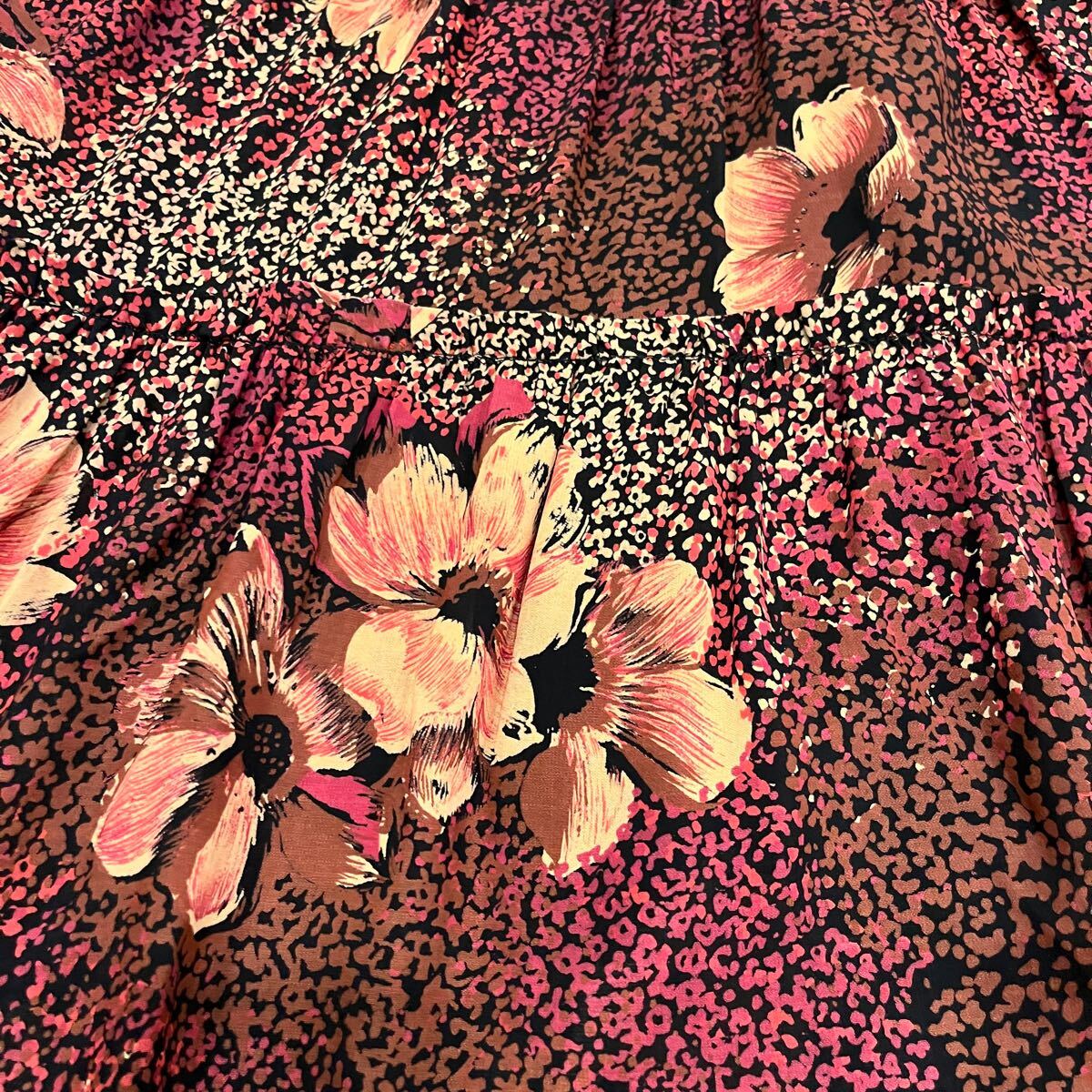 ビンテージ　70’s 花柄　レーヨン　ワンピース　オフショルダー　花柄　Saks fifth avenue 70年代　古着　_画像5