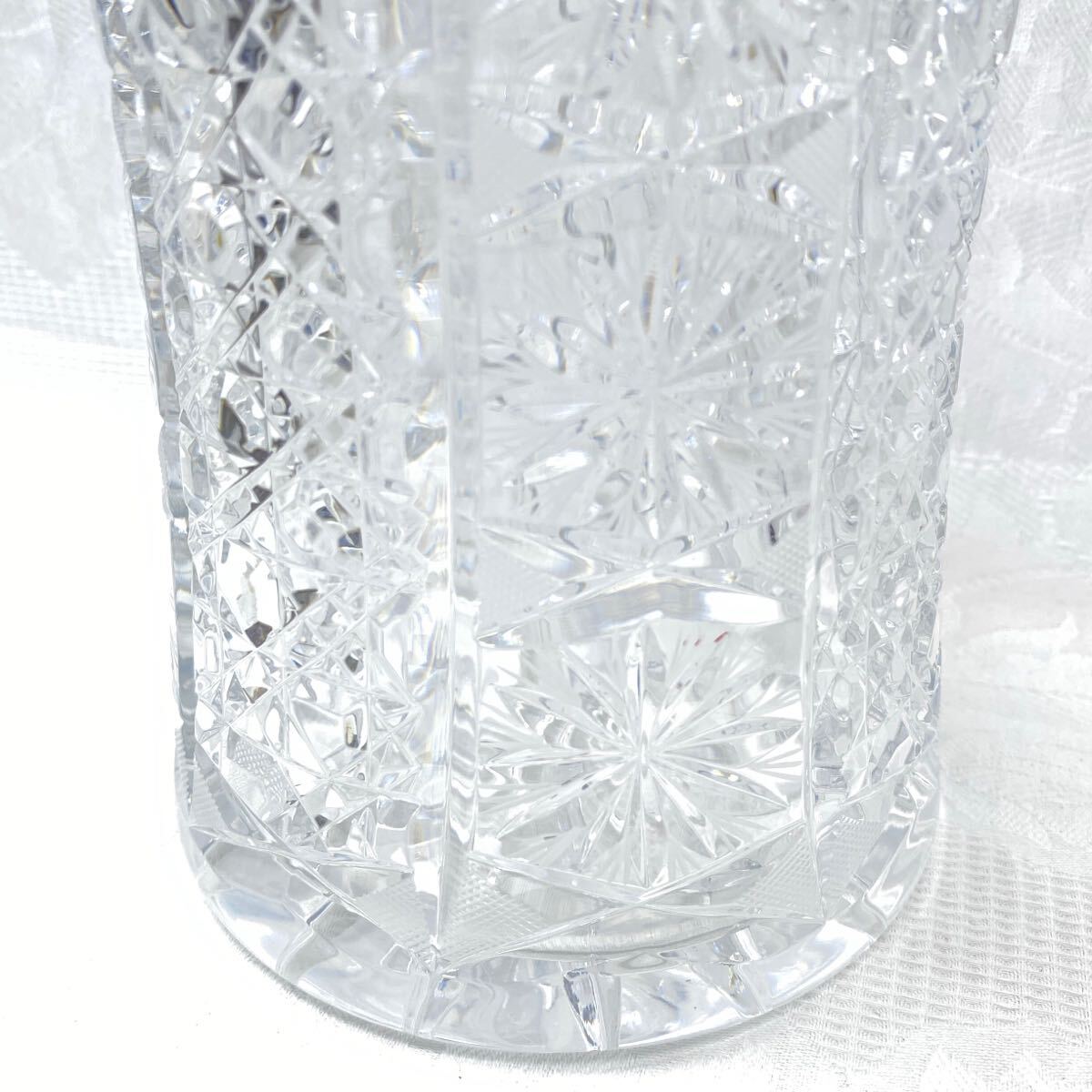 7★ POLONIA ポーランド クリスタルガラス カットガラス 花瓶 花器_画像6