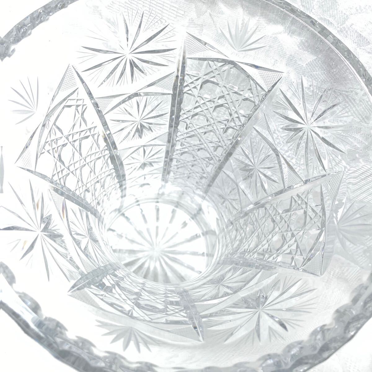 7★ POLONIA ポーランド クリスタルガラス カットガラス 花瓶 花器_画像9