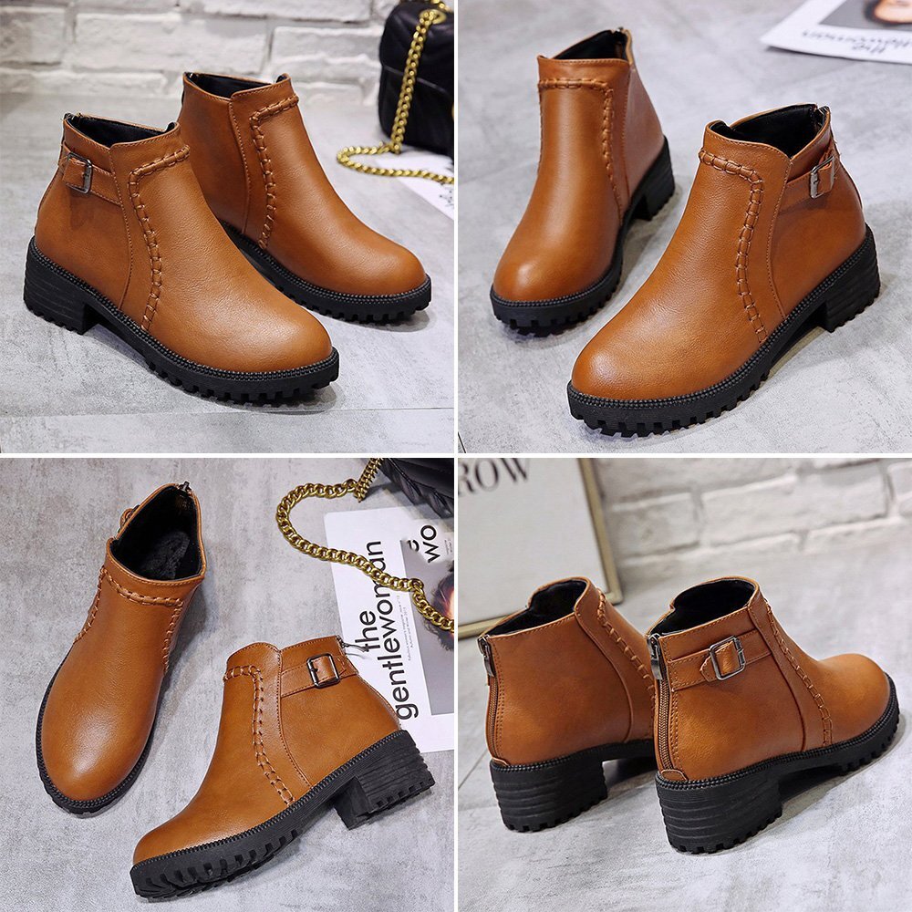  короткие сапоги женский обратная сторона ворсистый ботинки 22.5cm Brown 