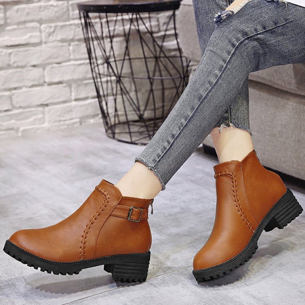 короткие сапоги женский обратная сторона ворсистый ботинки 22.5cm Brown 