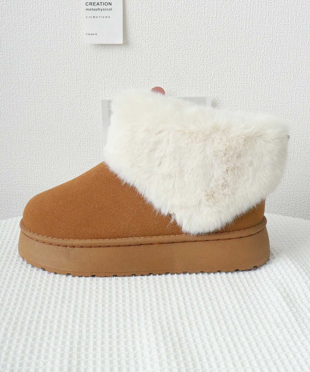 мутон ботинки толщина низ мех ботинки 23.0cm(36) Camel 
