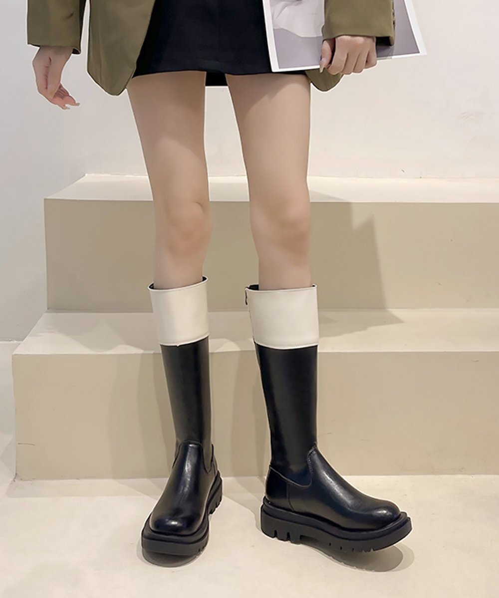  толщина низ сапоги жокей Корея способ 23.5cm(37) черный 