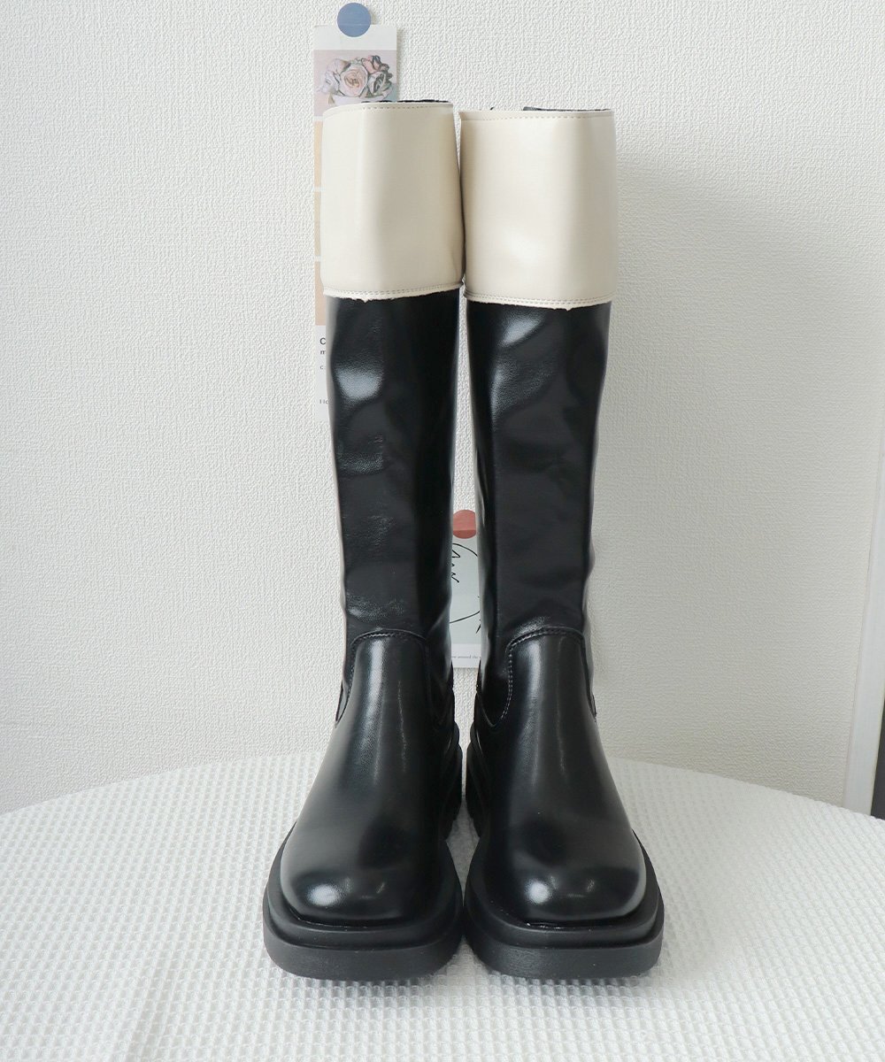  толщина низ сапоги жокей Корея способ 23.5cm(37) черный 