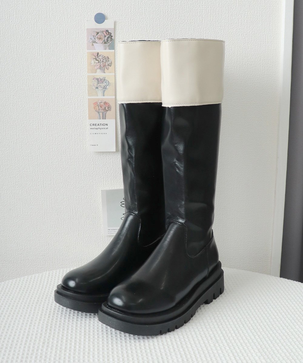  толщина низ сапоги жокей Корея способ 23.5cm(37) черный 