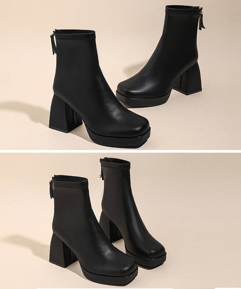  короткие сапоги женский futoshi каблук ботинки 24.5cm черный 