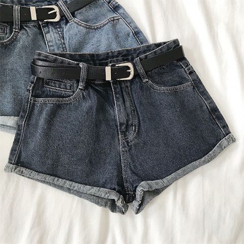 ショートパンツ デニム ミニパンツ ホットパンツ シンプル カジュアル シンプル 2XL ブルーグレー