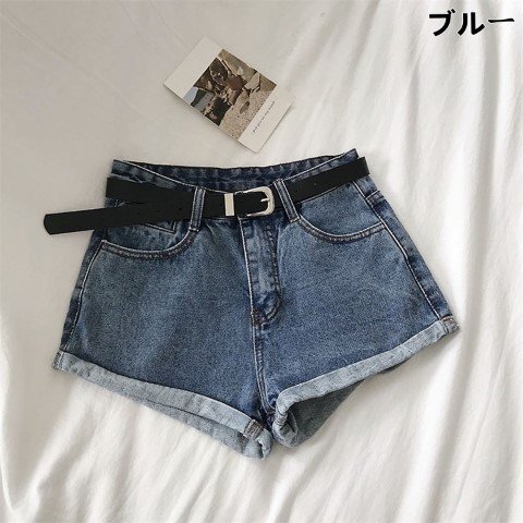 ショートパンツ デニム ミニパンツ ホットパンツ シンプル カジュアル シンプル 2XL ブルーグレー