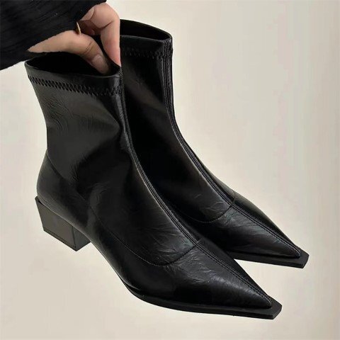  короткие сапоги po Inte dotu красивый . простой casual женская обувь [38]24cm "теплый" белый 