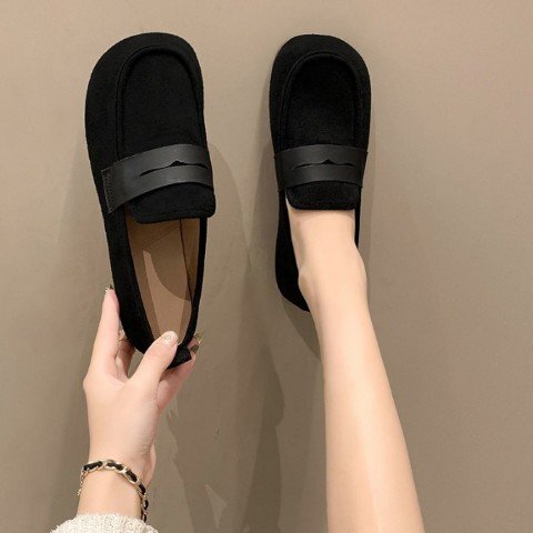  женский шлепанцы туфли-лодочки под мутон Loafer обувь Flat low каблук ....24.5cm(39) Brown 