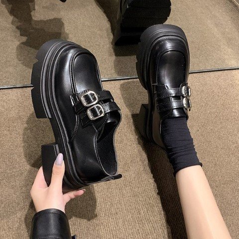  женский Loafer туфли-лодочки квадратное tu ремешок толщина низ чёрный темно-коричневый прекрасный ножек ножек длина 23.5cm(37) темно-коричневый 