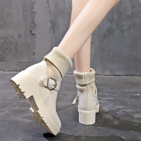  женский engineer boots носки ботинки обувь средний ботинки Short 2way чёрный 23.0cm(36) под кожу / чёрный 