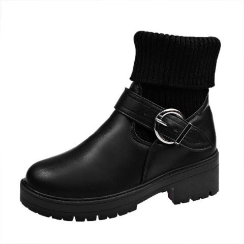 женский engineer boots носки ботинки обувь средний ботинки Short 2way чёрный 23.0cm(36) под кожу / чёрный 