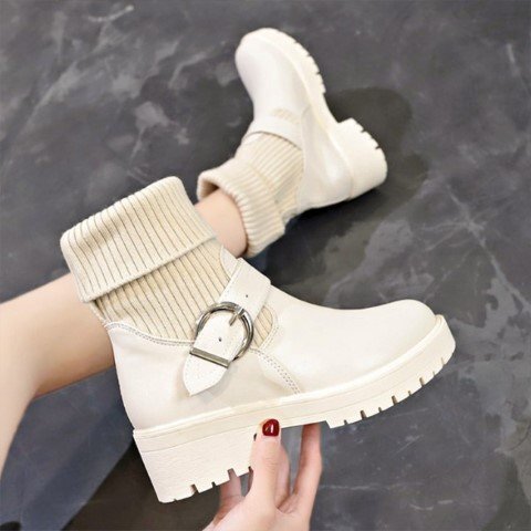  женский engineer boots носки ботинки обувь средний ботинки Short 2way чёрный 23.0cm(36) под кожу / чёрный 