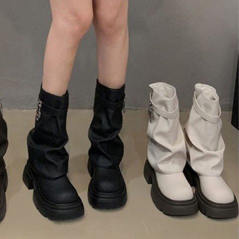  женский обувь сапоги двойной ремень покрытие ботинки короткие сапоги engineer boots 24.5cm(39) чёрный 