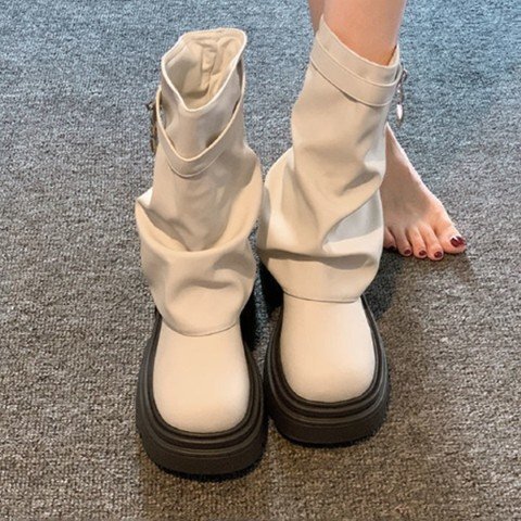 женский обувь сапоги двойной ремень покрытие ботинки короткие сапоги engineer boots 24.5cm(39) чёрный 