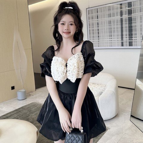 水著 レディース ワンピース水著 コスプレ風(fēng)水著 メイド水著 かわいい 大きいサイズあり 4XL ブラック