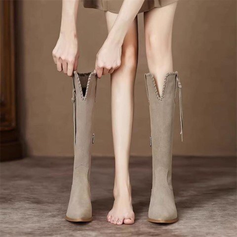 сапоги сапоги средний каблук простой casual выход красивый . женская обувь [40]25cm хаки 